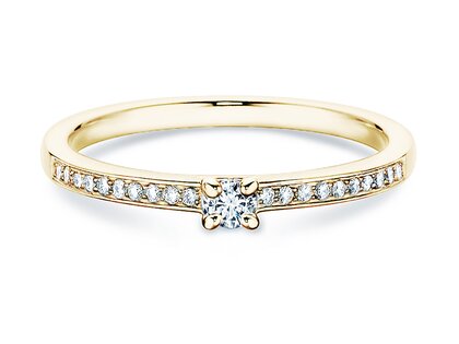 Anello di Fidanzamento Modern Pavé in 14K oro giallo con diamanti 0,15ct G/SI