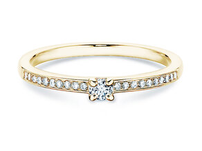 Anello di Fidanzamento Modern Pavé in 14K oro giallo con diamanti 0,15ct G/SI