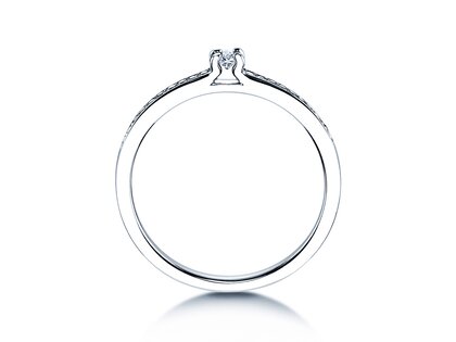 Anello di Fidanzamento Modern Pavé in 14K oro bianco con diamanti 0,15ct G/SI