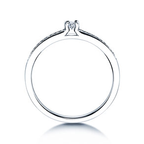 Anello di Fidanzamento Modern Pavé in 14K oro bianco con diamanti 0,15ct G/SI
