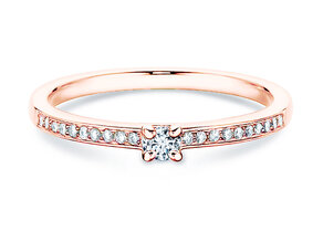 Anello di Fidanzamento Modern Pavé in 18K oro rosa con diamanti 0,15ct G/SI