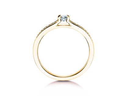 Anello di Fidanzamento Modern Pavé in 18K oro giallo con diamanti 0,20ct G/SI