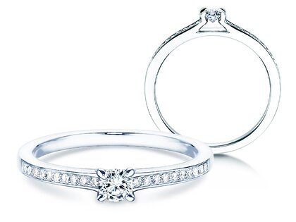 Anello di Fidanzamento Modern Pavé in platino 950/- con diamanti 0,25ct G/SI