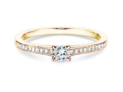 Anello di Fidanzamento Modern Pavé in 18K oro giallo con diamanti 0,20ct G/SI