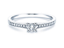 Anello di Fidanzamento Modern Pavé in platino 950/- con diamanti 0,20ct G/SI