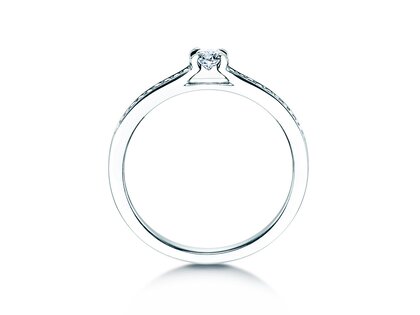 Anello di Fidanzamento Modern Pavé in 18K oro bianco con diamanti 0,20ct G/SI