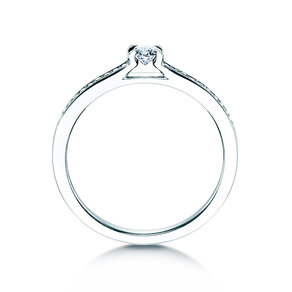 Anello di Fidanzamento Modern Pavé in 18K oro bianco con diamanti 0,20ct G/SI