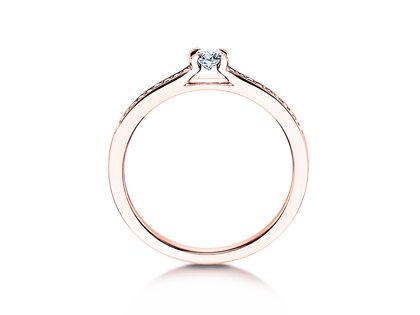 Anello di Fidanzamento Modern Pavé in 18K oro rosa con diamanti 0,20ct G/SI