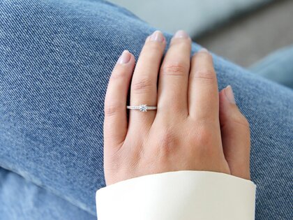 Anello di Fidanzamento Modern Pavé in platino 950/- con diamanti 0,25ct G/SI