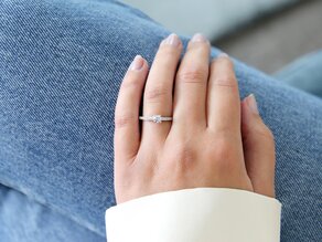 Anello di Fidanzamento Modern Pavé in platino 950/- con diamanti 0,25ct G/SI