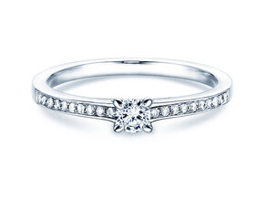Anello di Fidanzamento Modern Pavé in platino 950/- con diamanti 0,25ct G/SI