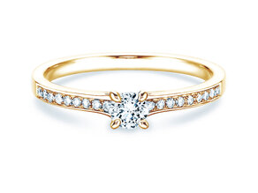 Anello di Fidanzamento Modern Pavé in 14K oro giallo con diamanti 0,30ct G/SI