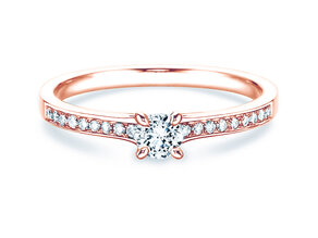 Anello di Fidanzamento Modern Pavé in 14K oro rosa con diamanti 0,35ct G/SI