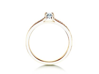 Anello di Fidanzamento Modern Pavé in 14K oro giallo con diamanti 0,30ct G/SI