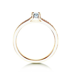 Anello di Fidanzamento Modern Pavé in 14K oro giallo con diamanti 0,30ct G/SI