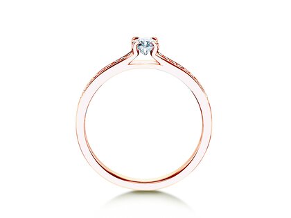 Anello di Fidanzamento Modern Pavé in 14K oro rosa con diamanti 0,35ct G/SI