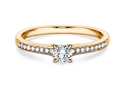 Anello di Fidanzamento Modern Pavé in oro giallo