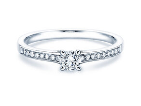 Anello di Fidanzamento Modern Pavé in 18K oro bianco con diamanti 0,30ct G/SI