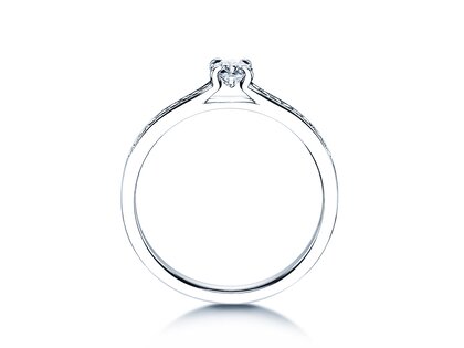 Anello di Fidanzamento Modern Pavé in 18K oro bianco con diamanti 0,30ct G/SI