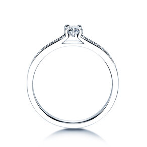 Anello di Fidanzamento Modern Pavé in 18K oro bianco con diamanti 0,30ct G/SI