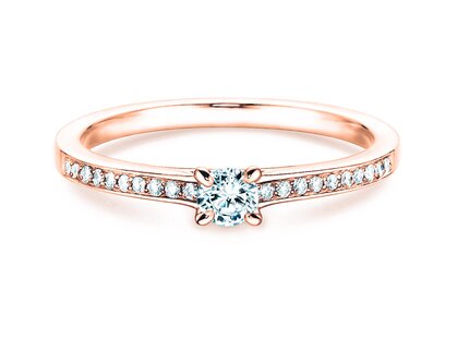 Anello di Fidanzamento Modern Pavé in oro rosa