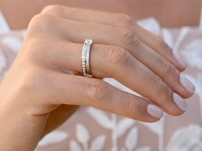 Anello di Fidanzamento Modern Pavé in 14K oro bianco con diamanti 0,35ct G/SI