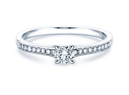 Anello di Fidanzamento Modern Pavé in 14K oro bianco con diamanti 0,35ct
