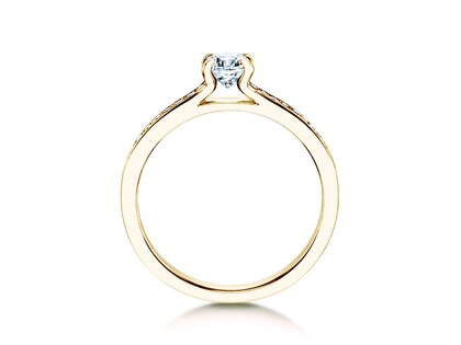 Anello di Fidanzamento Modern Pavé in oro giallo