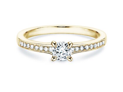 Anello di Fidanzamento Modern Pavé in oro giallo