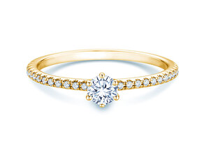 Anello di Fidanzamento Royal Pavé in 18K oro giallo con diamanti naturali 0,40ct G/SI