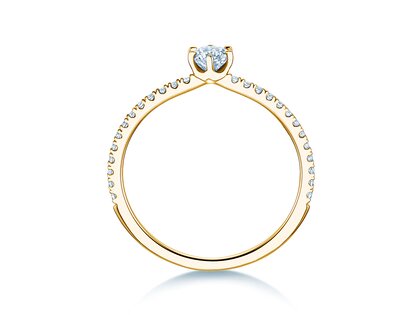Anello di Fidanzamento Royal Pavé in 18K oro giallo con diamanti naturali 0,40ct G/SI