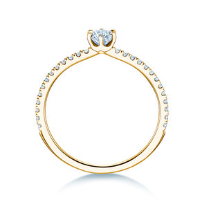Anello di Fidanzamento Royal Pavé in 18K oro giallo con diamanti naturali 0,40ct G/SI
