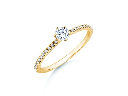 Anello di Fidanzamento Royal Pavé in 18K oro giallo con diamanti naturali 0,40ct G/SI