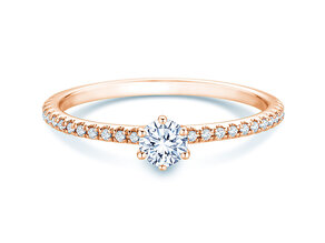 Anello di Fidanzamento Royal Pavé in 18K oro rosa con diamanti naturali 0,40ct G/SI
