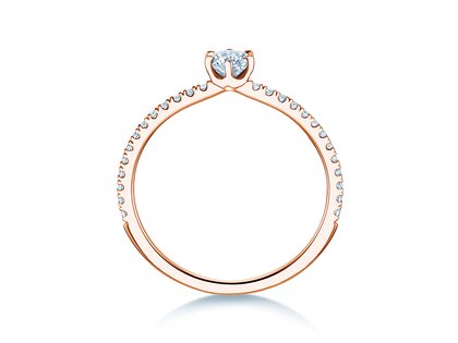 Anello di Fidanzamento Royal Pavé in 18K oro rosa con diamanti naturali 0,40ct G/SI