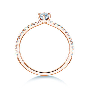 Anello di Fidanzamento Royal Pavé in 18K oro rosa con diamanti naturali 0,40ct G/SI