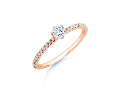 Anello di Fidanzamento Royal Pavé in 18K oro rosa con diamanti naturali 0,40ct G/SI