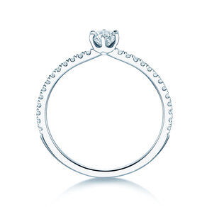 Anello di Fidanzamento Royal Pavé in 18K oro bianco con diamanti naturali 0,40ct G/SI