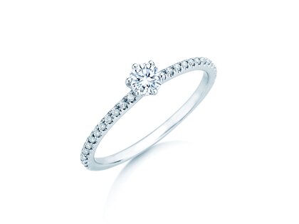 Anello di Fidanzamento Royal Pavé in 18K oro bianco con diamanti naturali 0,40ct G/SI