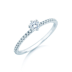 Anello di Fidanzamento Royal Pavé in 18K oro bianco con diamanti naturali 0,40ct G/SI