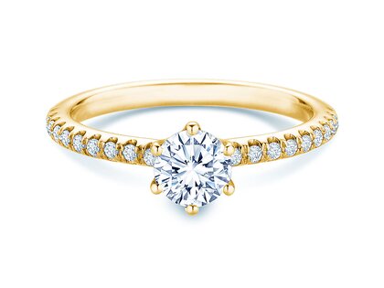 Anello di Fidanzamento Royal Pavé in 9K oro giallo con diamanti naturali 0,65ct G/SI
