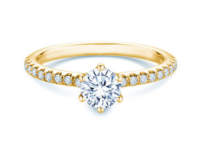 Anello di Fidanzamento Royal Pavé in 9K oro giallo con diamanti naturali 0,65ct G/SI