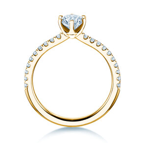 Anello di Fidanzamento Royal Pavé in 9K oro giallo con diamanti naturali 0,65ct G/SI