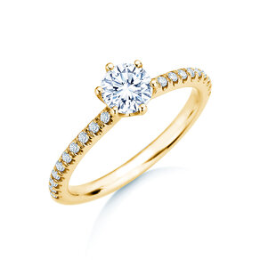 Anello di Fidanzamento Royal Pavé in 9K oro giallo con diamanti naturali 0,65ct G/SI