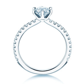 Anello di Fidanzamento Royal Pavé in 9K oro bianco con diamanti naturali 1,22ct G/SI