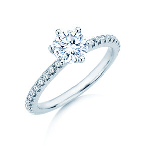 Anello di Fidanzamento Royal Pavé in 9K oro bianco con diamanti naturali 1,22ct G/SI