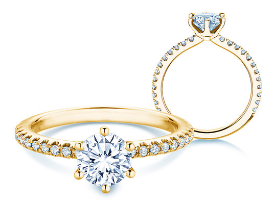 Anello di Fidanzamento Royal Pavé in 9K oro bianco con diamanti naturali 1,22ct G/SI