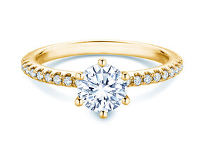 Anello di Fidanzamento Royal Pavé in 9K oro giallo con diamanti naturali 1,22ct G/SI