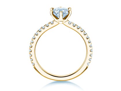 Anello di Fidanzamento Royal Pavé in 9K oro giallo con diamanti naturali 1,22ct G/SI