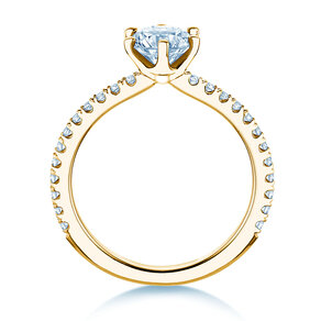 Anello di Fidanzamento Royal Pavé in 9K oro giallo con diamanti naturali 1,22ct G/SI